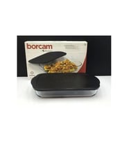 Paşabahçe 59124 Borcam Siyah Kapaklı Fırın Tepsisi 40x25cm (Şeffaf)