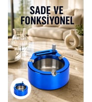 Çakmaklı Küllük Paslanmaz Çelik Şık Masa Aksesuarı Yeni Nesil