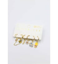 Northcity Renkli Taşlı Set Küpe - Altın