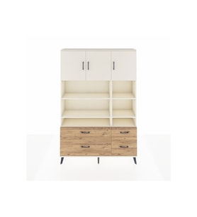 Arges Dolap 10 Raflı 4 Çekmeceli 3 Kapaklı 132x30x195 Aytaşı-Aytaşı/Çam