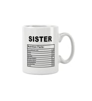 Sister Nutrition Facts Kız Kardeş Abla Hediye Baskılı Kupa Bardak