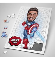 Kişiye Özel Kahraman Adam Karikatürlü Puzzle