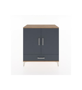 Hyperion Şifonyer 4 Raflı Tek Çekmeceli 2 Kapaklı 88x44x96 Çam-Antrasit