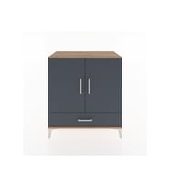 Hyperion Şifonyer 4 Raflı Tek Çekmeceli 2 Kapaklı 88x44x96 Çam-Antrasit