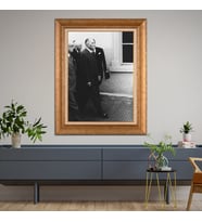 Altın Varaklı Çerçeveli Paspartulu Atatürk Tablo z4574 (Gold)