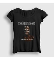 Presmono Kadın Siyah Souls Iron Maiden T-Shirt 87198tt