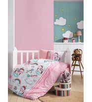 Cotton Box Flanel Bebek Nevresim Takımı Unicorn Pembe