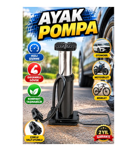 Manuel Ayak Pompası – Otomobil, Motosiklet ve Bisiklet Lastikleri İçin