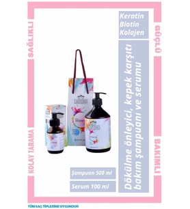 2li Set / Kepek Önleyici, Dökülme Karşıtı Keratin Biotin Kolajen İçeren Bio+ Şampuanı Ve Serum