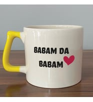 Babam Da Babam Baskılı Sarı Kulplu D Kupa