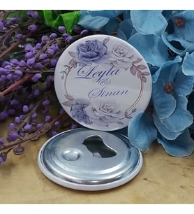 30 Adet Mavi Mor Açaçak Magnet Söz Nişan Nikah Hediyesi Nikah Şekeri Metal 6 Cm-