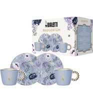 Bialetti Bridgerton 2 Fincan Ve 2 Tabak Seti, Porselen, Bulaşık Makinesinde Yıkanamaz, Mikrodalgada
