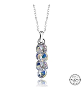 Swarovski Crystal Taşlı Salkım Gümüş Kadın Kolye