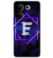 Tecno Camon 20 Pro 5G Kılıf HD Desen Baskılı Kılıf - Dark Neon Yaprak E Harfi