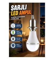 Şarjlı E27 LED Ampul 6500K Beyaz Işık – Elektrik Kesintisinde Aydınlatma
