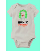 Unisex Bebek Beyaz Organik Baskılı Pamuklu Body