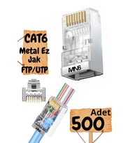 M117XF Cat6 JACK/500 Adet-Metal Ez/yeni Nesil RJ45 Cat6-8p/8c Açık Uçlu/cat6 Konnektör