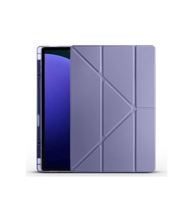 Samsung Galaxy Tab S9 Ultra SM-X910 Uyumlu Kılıf Zore Tri Folding Kalem Bölmeli Standlı Kılıf