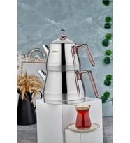 Cooker 4 Parça Alesta Çaydanlık Aile Boy Bakır Renk (Metal)
