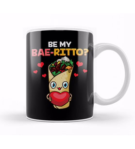 Cute & Funny Be My Bae rrito Baerrito Burrito Pun Kupa Bardak Porselen