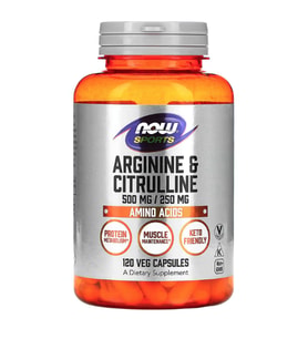 NOW Foods (Ösg Özel Sporcu Gıdaları) Arginine Citrulline 750mg 120 Veg Capsul.Orj Abd Menşei.44.