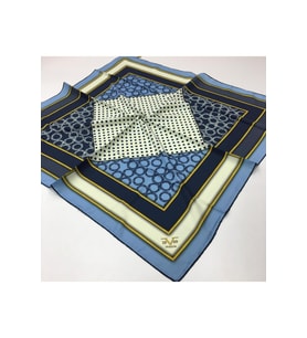 Geometrik Desen Gold Seri Twill Eşarp Eşarp Askısı ile Birlikte 90x90 cm Açık Ma