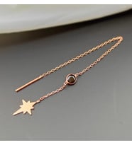 TEKLİ  ZİNCİR ROSE 925 AYAR GÜMÜŞ KÜPE