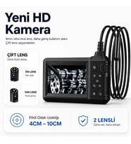 Uninet 30 Metre Ekranlı 2 Kameralı Endoskop Yılan Kamera
