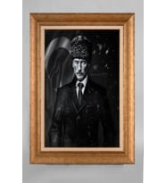 Altın Varaklı Paspartulu Çerçeveli Atatürk Tablo nt696