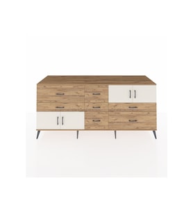 Kronos Konsol 3 Raflı 7 Çekmeceli 4 Kapaklı 220x59x99 Çam-Aytaşı/Çam