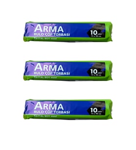 Arma Battal Boy 70 Lt. Mavi Çöp Torbası Poşeti - 75 x 90 Cm / 10 Adetlik 3 Rulo