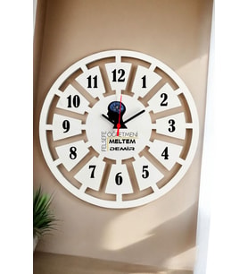 Felsefe Öğretmenine Hediye Duvar Saati 40cm (Beyaz)
