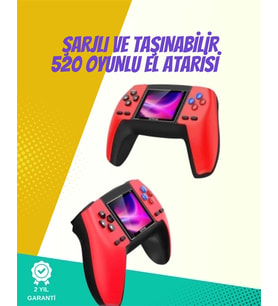 Mey İthalat® P5 Gamepad – Kompakt Tasarım, 520 Oyun, Nostalji Sevenlere Özel (Krem)