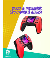 Mey İthalat® P5 Gamepad – Kompakt Tasarım, 520 Oyun, Nostalji Sevenlere Özel (Krem)