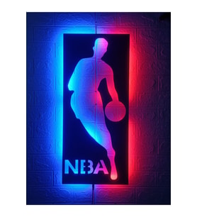 Mony Tasarım Led Işıklı Dekoratif NBA Tablo Duvar Süsü