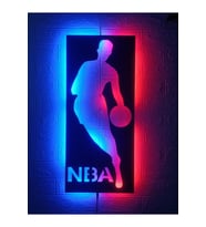 Mony Tasarım Led Işıklı Dekoratif NBA Tablo Duvar Süsü