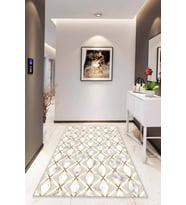 Gold Mermer Görünümlü Kaymaz Tabanlı Dekoratif Halı RV018 - 100 x 160 cm