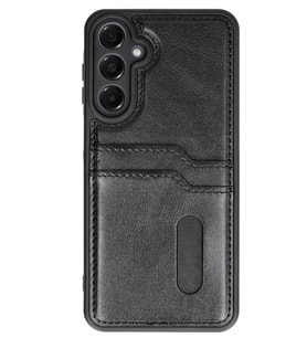 Pilelistore   Samsung Galaxy A35 5G Kılıf Sara Kartvizitli Deri Kılıf - Siyah