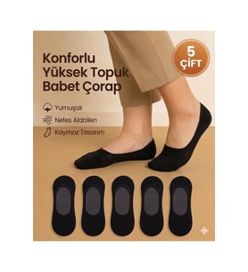 5 Çift Erkek Babet Patik Pamuklu Çorap