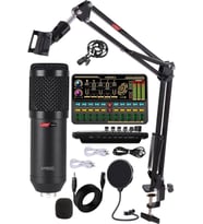 Lastvoice BM800 Live Platinium Set Efektli Ses Kartı Mikrofon Stand Kayıt Canlı Yayın Seti (PC ve Telefon)