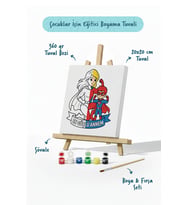 Süper Anne Temalı Boyama Tuvali Şövaleli Boya Seti 20x20 cm