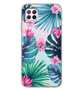 Huawei Tropical Tasarımlı Şeffaf Telefon Kılıfı