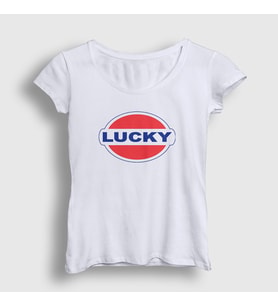 Presmono Kadın Beyaz Logo Lucky Halsey T-Shirt 459518tt