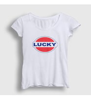 Presmono Kadın Beyaz Logo Lucky Halsey T-Shirt 459518tt