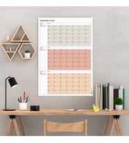 Tarihsiz Üç Aylık Duvar Takvimi, 90 Günlük Plan, Duvar Planlayıcı, Boho Renk, Toprak Tonu - 70x100 c