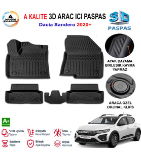 Dacia Sandero 3D Paspas Havuzlu Pro 2020 Sonrasi