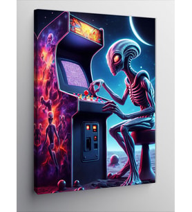 Kanvas Tablo Pacman Ve Alien