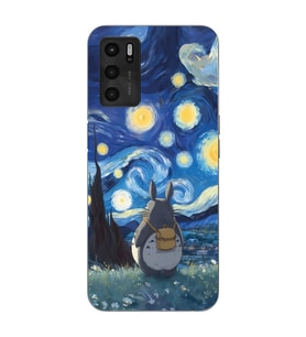 Oppo A16 / A55 Uyumlu Komşum Totoro Tasarımlı Şeffaf Telefon Kılıfı
