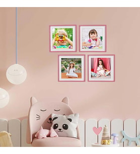 Yapışan Sök Tak Kare Çerçeve - Pembe 3'Lü Paket (FOTOĞRAF BASKILI)
