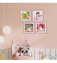 Yapışan Sök Tak Kare Çerçeve - Pembe 3'Lü Paket (FOTOĞRAF BASKILI)